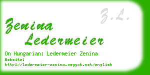 zenina ledermeier business card